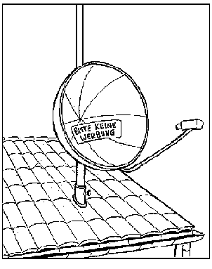 Satellitenschüssel mit Bitte keine Werbung
